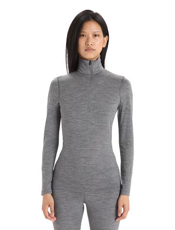 Icebreaker Merino 200 Oasis Long Sleeve Half Zip Thermal Top Naisten Base Layers Harmaat | FI 1903WNBY